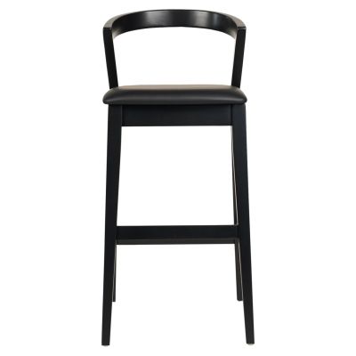 BAR STOOL NAMI HM9952.02 RUBBERWOOD & PU-BLACK 47,5x59x102,5Hcm.