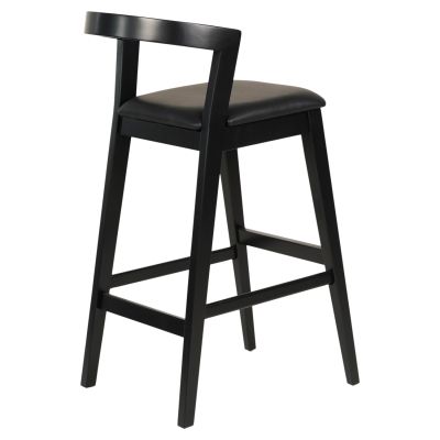 BAR STOOL NAMI HM9952.02 RUBBERWOOD & PU-BLACK 47,5x59x102,5Hcm.