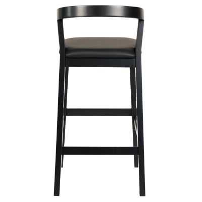 BAR STOOL NAMI HM9952.02 RUBBERWOOD & PU-BLACK 47,5x59x102,5Hcm.