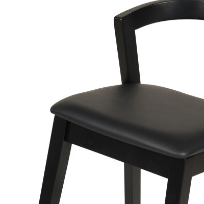 BAR STOOL NAMI HM9952.02 RUBBERWOOD & PU-BLACK 47,5x59x102,5Hcm.