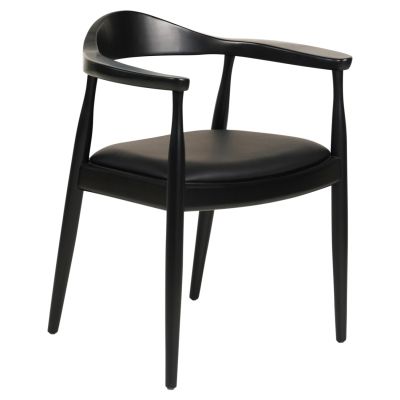 DINING CHAIR ADOR HM9948.02 RUBBERWOOD & PU-BLACK 62x54x76,5Hcm.