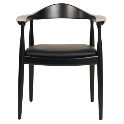 DINING CHAIR ADOR HM9948.02 RUBBERWOOD & PU-BLACK 62x54x76,5Hcm.