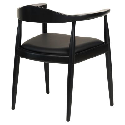 DINING CHAIR ADOR HM9948.02 RUBBERWOOD & PU-BLACK 62x54x76,5Hcm.