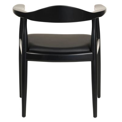 DINING CHAIR ADOR HM9948.02 RUBBERWOOD & PU-BLACK 62x54x76,5Hcm.