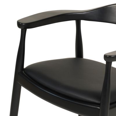 DINING CHAIR ADOR HM9948.02 RUBBERWOOD & PU-BLACK 62x54x76,5Hcm.