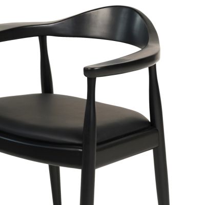 DINING CHAIR ADOR HM9948.02 RUBBERWOOD & PU-BLACK 62x54x76,5Hcm.