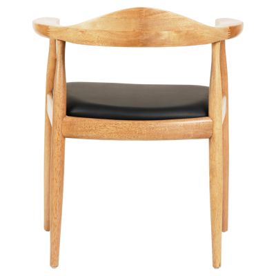 DINING CHAIR ADOR HM9948.01 RUBBERWOOD IN OAK COLOR & BLACK PU 62x54x76,5Hcm.