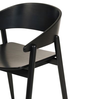 DINING CHAIR CANOP HM9950.02 ASHWOOD IN BLACK COLOR 56,5x61x74Hcm.