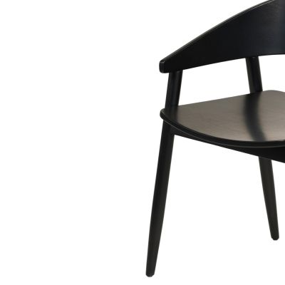 DINING CHAIR CANOP HM9950.02 ASHWOOD IN BLACK COLOR 56,5x61x74Hcm.