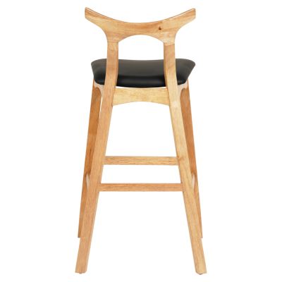 BAR STOOL USOPP HM9951.01 RUBBERWOOD IN LIGHT OAK- BLACK PU 43x41x100Hcm.