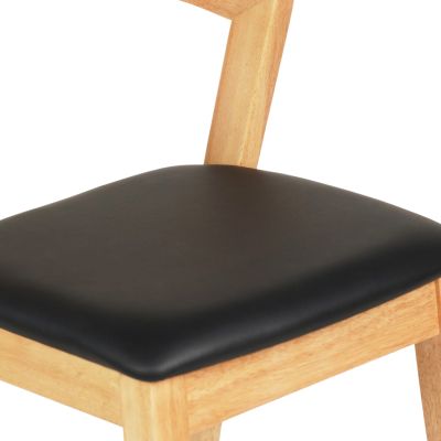 BAR STOOL NAMI HM9952.01 RUBBERWOOD IN OAK-BLACK PU 47,5x59x102,5Hcm.