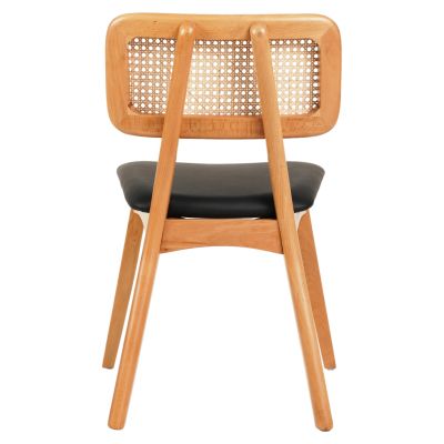 DINING CHAIR LUFFY HM9953.01 BEECH WOOD IN OAK COLOR-BLACK PU 47x60x80Hcm.