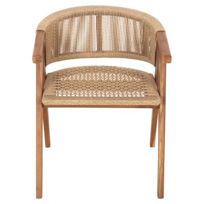 DINING CHAIR BRANN HM18238 TEAK WOOD IN NATURAL-SYNTHETIC ROPE 62x58x77Hcm.