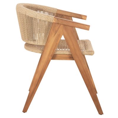 DINING CHAIR BRANN HM18238 TEAK WOOD IN NATURAL-SYNTHETIC ROPE 62x58x77Hcm.