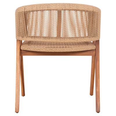 DINING CHAIR BRANN HM18238 TEAK WOOD IN NATURAL-SYNTHETIC ROPE 62x58x77Hcm.