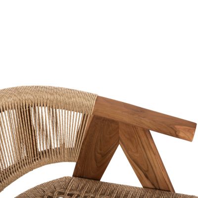 DINING CHAIR BRANN HM18238 TEAK WOOD IN NATURAL-SYNTHETIC ROPE 62x58x77Hcm.