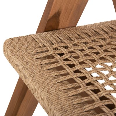 DINING CHAIR BRANN HM18238 TEAK WOOD IN NATURAL-SYNTHETIC ROPE 62x58x77Hcm.