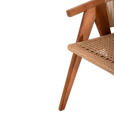 DINING CHAIR BRANN HM18238 TEAK WOOD IN NATURAL-SYNTHETIC ROPE 62x58x77Hcm.