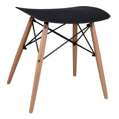 STOOL TONIA HM0109.02 BEECH WOOD LEGS-BLACK POLYPROPYLENE SEAT 47x34.5x46.5Hcm.