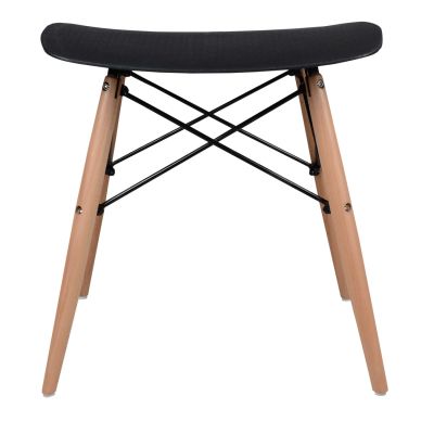 STOOL TONIA HM0109.02 BEECH WOOD LEGS-BLACK POLYPROPYLENE SEAT 47x34.5x46.5Hcm.