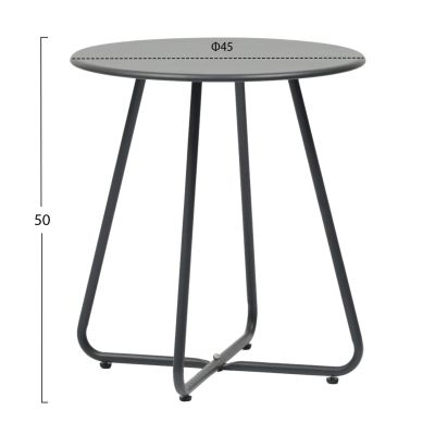 SIDE TABLE ROUND SAMMON HM6271.01 METAL IN GREY COLOR Φ45x50Hcm.