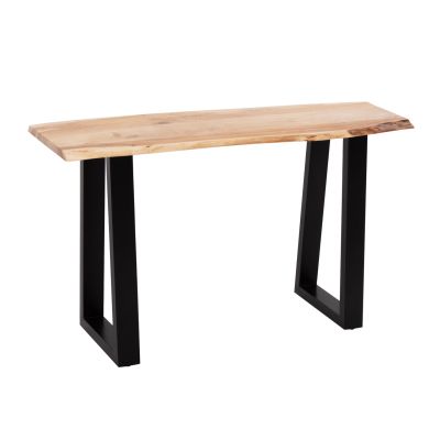 CONSOLE SOFIA SLIM HM8503.21 SOLID ACACIA WOOD TOP IN LIGHT NATURAL COLOR-BLACK LEGS 130x46x76,5Hcm.