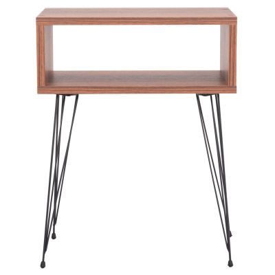 BEDSIDE STAND TODD HM18184.05 MELAMINE IN WALNUT COLOR-METAL LEGS IN BLACK 45.5x29.5x58.5Hcm.