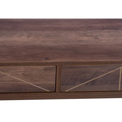 Coffee Table Kaitlyn HM8651 Walnut with gold 110x59x42,5 cm.