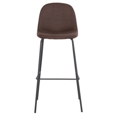 BAR STOOL VINCENT HM8579.23 BROWN FABRIC-METAL BLACK FRAME 47x46x104Hcm.