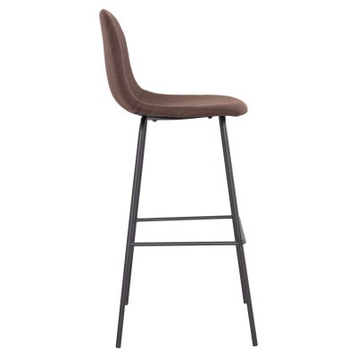 BAR STOOL VINCENT HM8579.23 BROWN FABRIC-METAL BLACK FRAME 47x46x104Hcm.