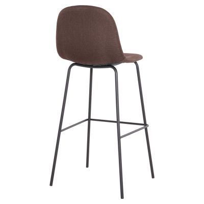 BAR STOOL VINCENT HM8579.23 BROWN FABRIC-METAL BLACK FRAME 47x46x104Hcm.