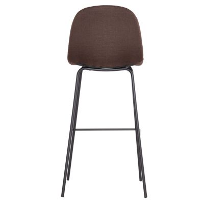 BAR STOOL VINCENT HM8579.23 BROWN FABRIC-METAL BLACK FRAME 47x46x104Hcm.