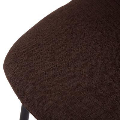 BAR STOOL VINCENT HM8579.23 BROWN FABRIC-METAL BLACK FRAME 47x46x104Hcm.