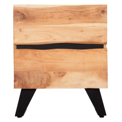 NIGHTSTAND WITH 2 DRAWERS ALICIA HM8360.21 SOLID ACACIA WOOD-METAL 45x35x56Hcm.