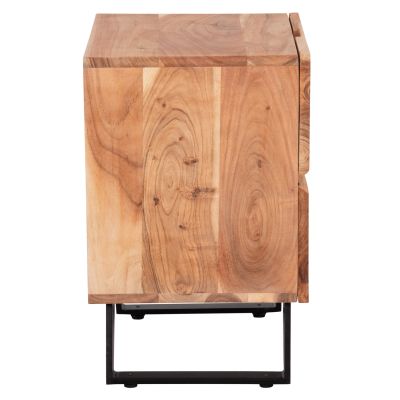 NIGHTSTAND WITH 2 DRAWERS ALICIA HM8360.21 SOLID ACACIA WOOD-METAL 45x35x56Hcm.