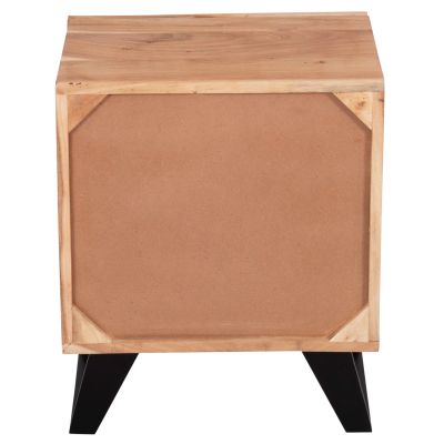 NIGHTSTAND WITH 2 DRAWERS ALICIA HM8360.21 SOLID ACACIA WOOD-METAL 45x35x56Hcm.