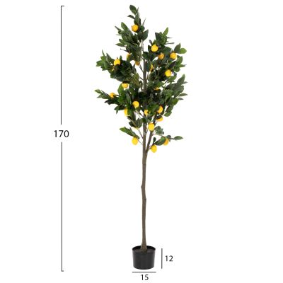 DECORATIVE SYNTHETIC PLANT HM4020 LEMON TREE IN POT Φ15x12-170Hcm.