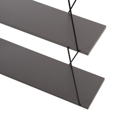 ЕТАЖ ЗА КНИЖИ MINI TARS HM2241.20 СИВ МЕЛАМИН-ЧЕРНИ МЕТАЛНИ ПРЪТОВЕ 65x22-24x146Hcm.