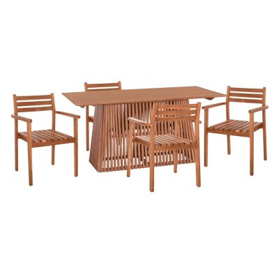 DINING SET 5PCS HENDER HM21078.04 RECTANGULAR TABLE & 4 DINING CHAIRS