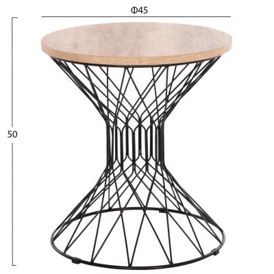 SIDE TABLE KEON HM18038.03 MDF TOP IN SONAMA-METAL BASE Φ45x50Hcm.