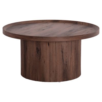 COFFEE TABLE MARGON HM18026 MDF IN DARK BROWN WOOD COLOR Φ80x40,5Hcm.