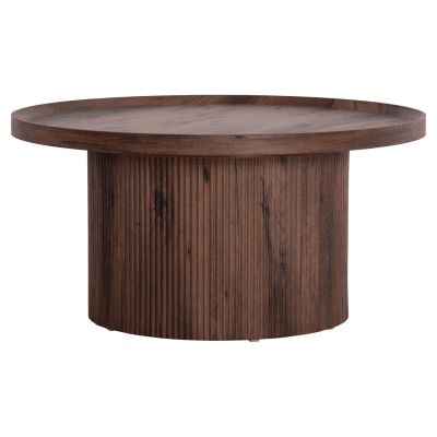 COFFEE TABLE MARGON HM18026 MDF IN DARK BROWN WOOD COLOR Φ80x40,5Hcm.