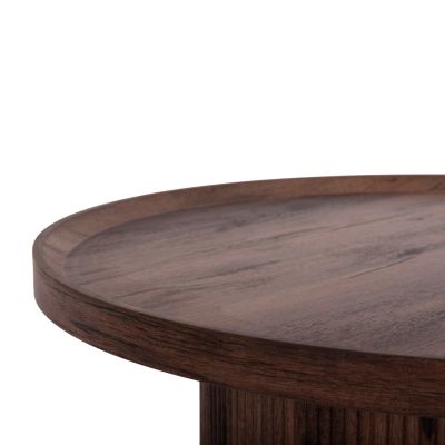 COFFEE TABLE MARGON HM18026 MDF IN DARK BROWN WOOD COLOR Φ80x40,5Hcm.