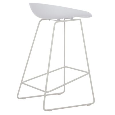 BAR STOOL HM9299.01, WHITE, MEDIUM HEIGHT, 44x44x74