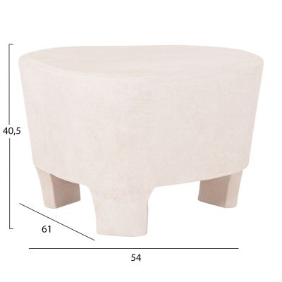 COFFEE TABLE SERIES SANTORINI HM18053 MDF IN OFF-WHITE COLOR 54x61x40.5Hcm.