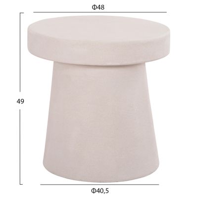 COFFEE TABLE ROUND SERIES SANTORINI HM18052 MDF IN OFF-WHITE COLOR Φ48x49Hcm.