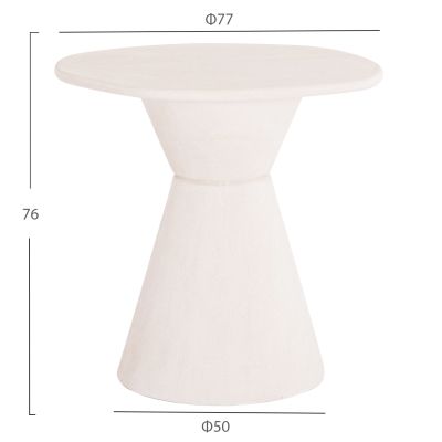 DINING TABLE ROUND SERIES SANTORINI HM18055 MDF IN OFF-WHITE COLOR Φ77x76Hcm.