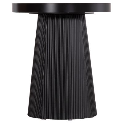 SIDE TABLE DENTON HM18023.01 MDF TOP IN NATURAL WOOD COLOR-BLACK BASE Φ45x51,5Hcm.