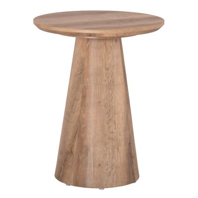 SIDE TABLE KARAN HM18029 MDF IN NATURAL WOOD COLOR Φ45x56,5Hcm