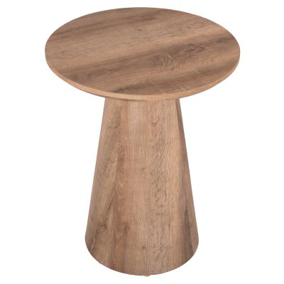 SIDE TABLE KARAN HM18029 MDF IN NATURAL WOOD COLOR Φ45x56,5Hcm